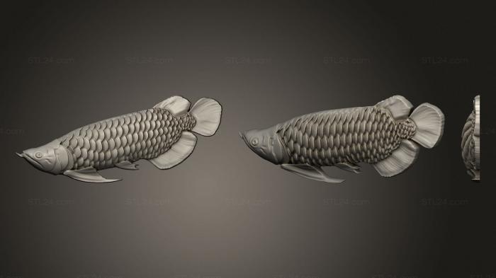 Статуэтки животных (Рыба, STKJ_2175) 3D модель для ЧПУ станка